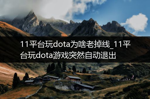 11平台玩dota为啥老掉线_11平台玩dota游戏突然自动退出