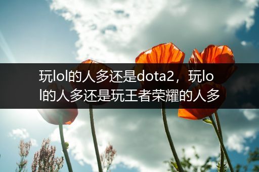 玩lol的人多还是dota2，玩lol的人多还是玩王者荣耀的人多