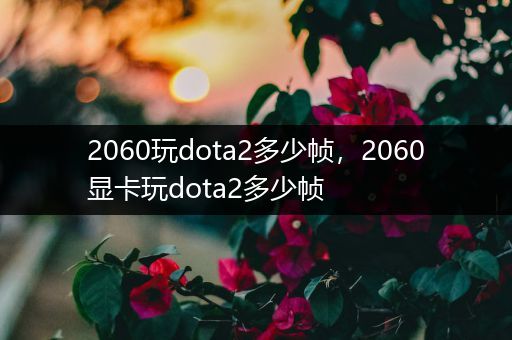 2060玩dota2多少帧，2060显卡玩dota2多少帧