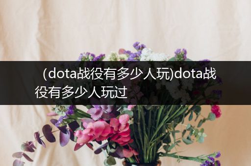 （dota战役有多少人玩)dota战役有多少人玩过