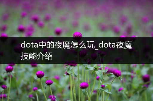 dota中的夜魔怎么玩_dota夜魔技能介绍
