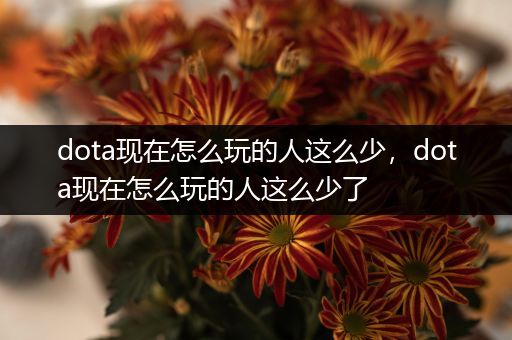 dota现在怎么玩的人这么少，dota现在怎么玩的人这么少了