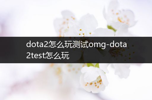 dota2怎么玩测试omg-dota2test怎么玩