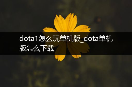 dota1怎么玩单机版_dota单机版怎么下载