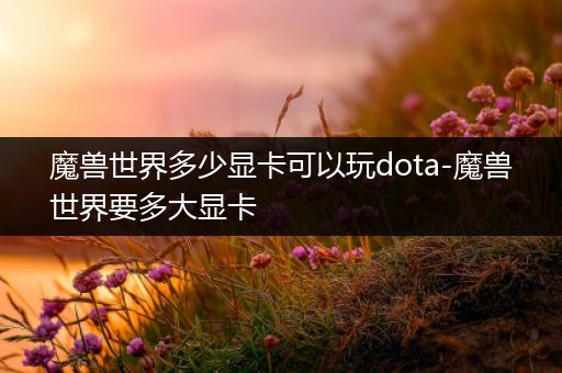 魔兽世界多少显卡可以玩dota-魔兽世界要多大显卡