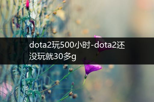 dota2玩500小时-dota2还没玩就30多g