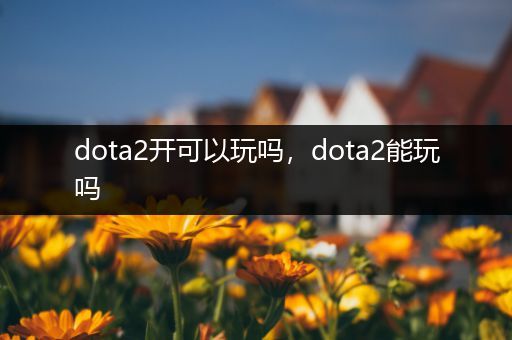 dota2开可以玩吗，dota2能玩吗