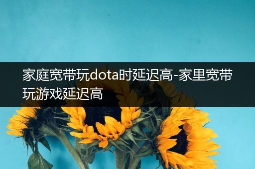 家庭宽带玩dota时延迟高-家里宽带玩游戏延迟高