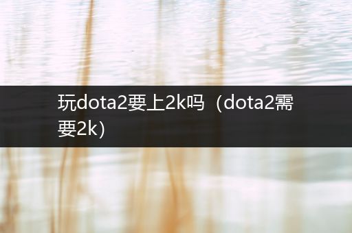 玩dota2要上2k吗（dota2需要2k）