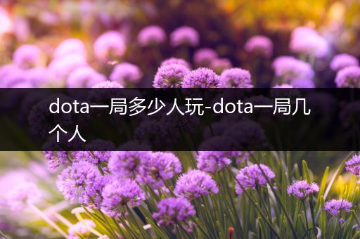 dota一局多少人玩-dota一局几个人