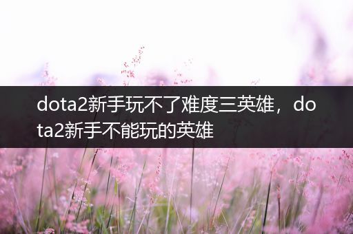 dota2新手玩不了难度三英雄，dota2新手不能玩的英雄