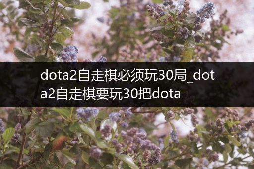 dota2自走棋必须玩30局_dota2自走棋要玩30把dota