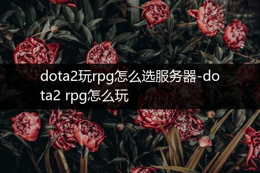 dota2玩rpg怎么选服务器-dota2 rpg怎么玩