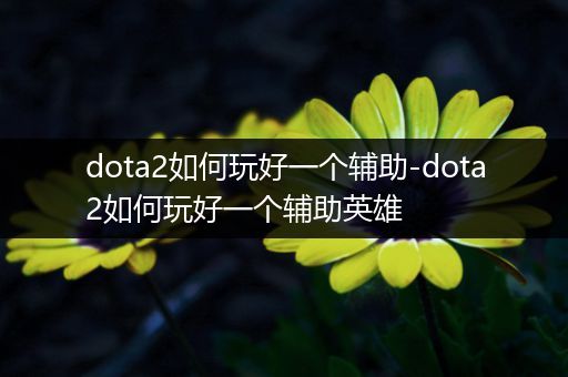 dota2如何玩好一个辅助-dota2如何玩好一个辅助英雄