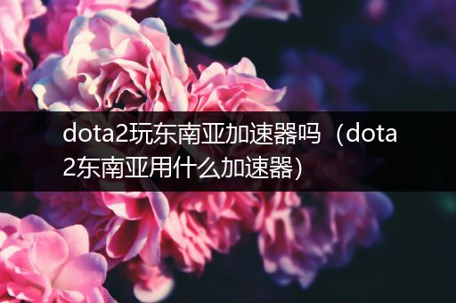 dota2玩东南亚加速器吗（dota2东南亚用什么加速器）