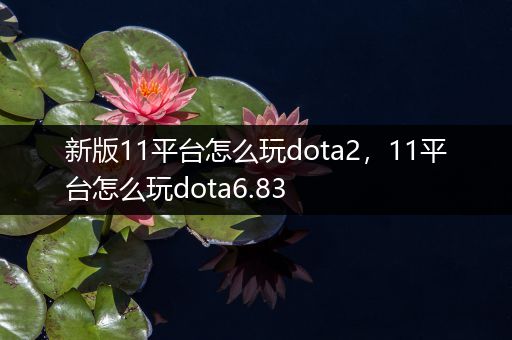新版11平台怎么玩dota2，11平台怎么玩dota6.83