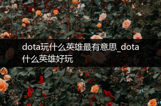 dota玩什么英雄最有意思_dota什么英雄好玩