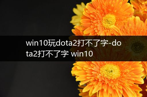 win10玩dota2打不了字-dota2打不了字 win10