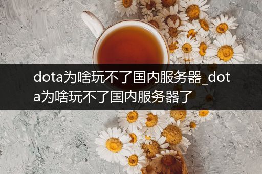 dota为啥玩不了国内服务器_dota为啥玩不了国内服务器了