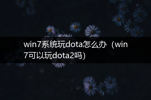 win7系统玩dota怎么办（win7可以玩dota2吗）