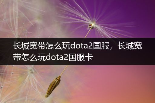 长城宽带怎么玩dota2国服，长城宽带怎么玩dota2国服卡