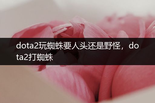 dota2玩蜘蛛要人头还是野怪，dota2打蜘蛛