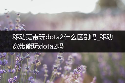 移动宽带玩dota2什么区别吗_移动宽带能玩dota2吗