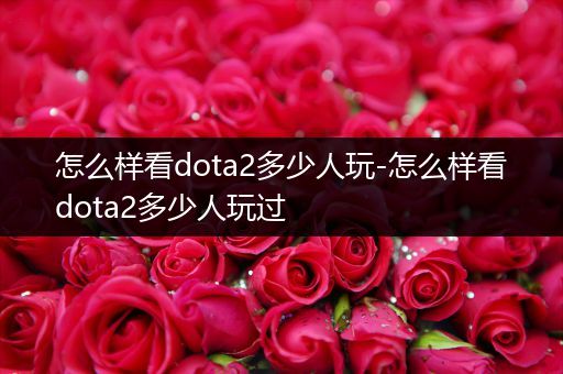 怎么样看dota2多少人玩-怎么样看dota2多少人玩过