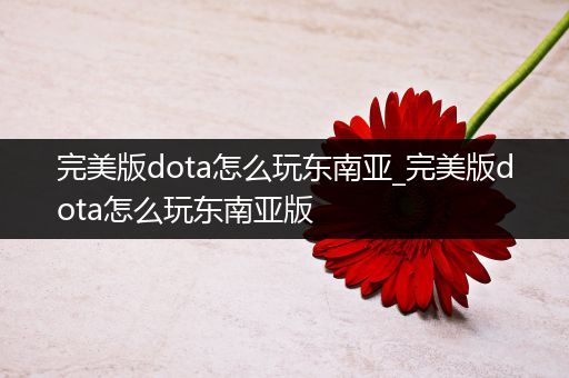 完美版dota怎么玩东南亚_完美版dota怎么玩东南亚版