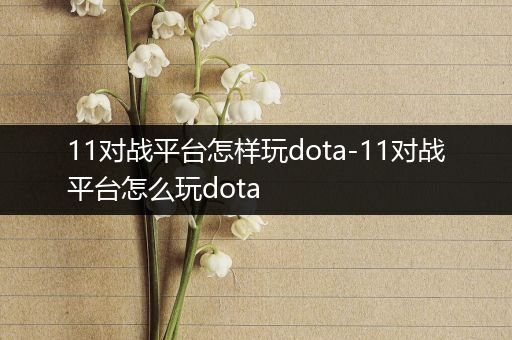 11对战平台怎样玩dota-11对战平台怎么玩dota