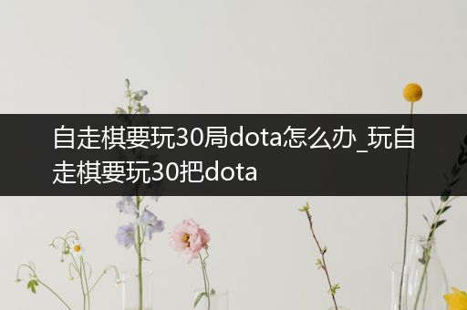 自走棋要玩30局dota怎么办_玩自走棋要玩30把dota