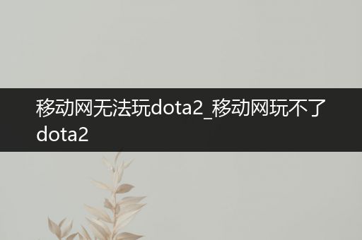 移动网无法玩dota2_移动网玩不了dota2