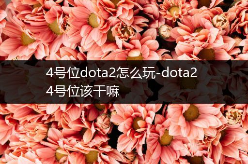 4号位dota2怎么玩-dota2 4号位该干嘛