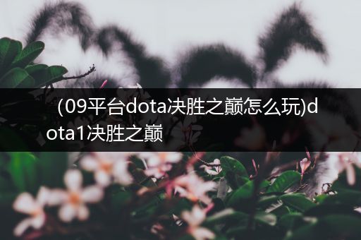 （09平台dota决胜之巅怎么玩)dota1决胜之巅