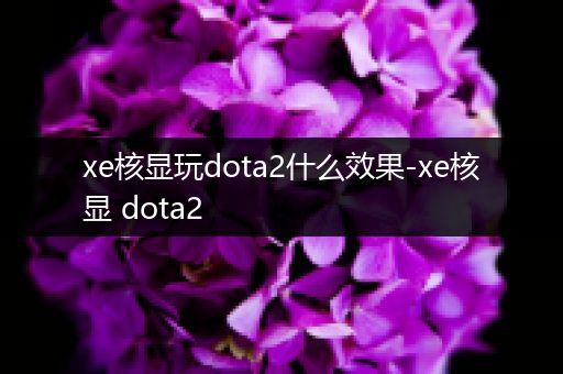xe核显玩dota2什么效果-xe核显 dota2