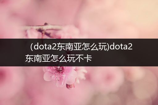 （dota2东南亚怎么玩)dota2东南亚怎么玩不卡