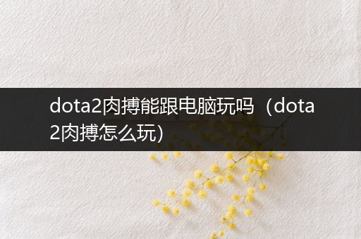 dota2肉搏能跟电脑玩吗（dota2肉搏怎么玩）