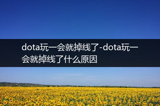 dota玩一会就掉线了-dota玩一会就掉线了什么原因