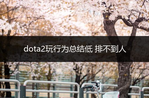 dota2玩行为总结低 排不到人