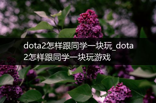 dota2怎样跟同学一块玩_dota2怎样跟同学一块玩游戏