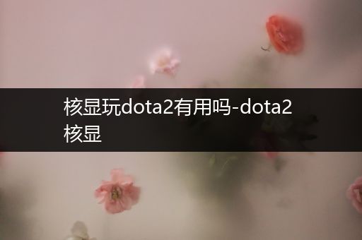 核显玩dota2有用吗-dota2 核显