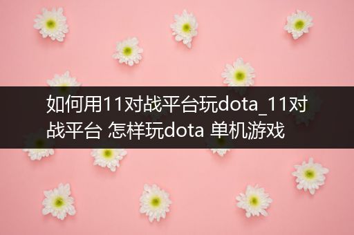 如何用11对战平台玩dota_11对战平台 怎样玩dota 单机游戏