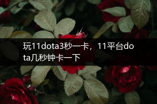 玩11dota3秒一卡，11平台dota几秒钟卡一下