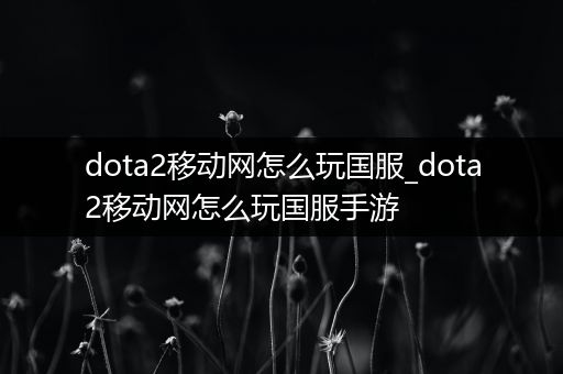 dota2移动网怎么玩国服_dota2移动网怎么玩国服手游