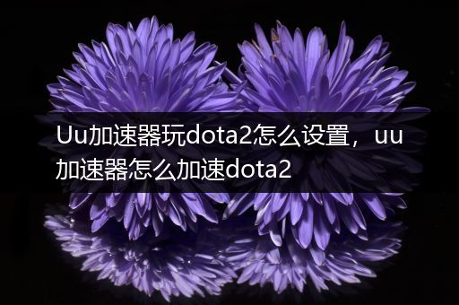 Uu加速器玩dota2怎么设置，uu加速器怎么加速dota2