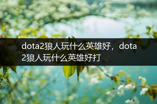 dota2狼人玩什么英雄好，dota2狼人玩什么英雄好打