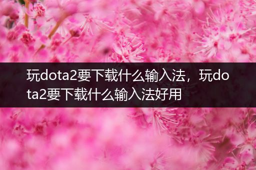 玩dota2要下载什么输入法，玩dota2要下载什么输入法好用