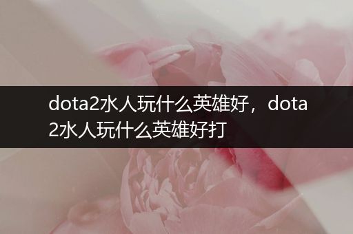 dota2水人玩什么英雄好，dota2水人玩什么英雄好打