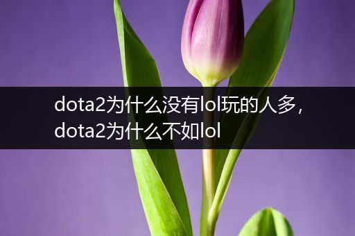 dota2为什么没有lol玩的人多，dota2为什么不如lol