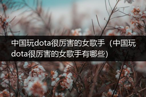 中国玩dota很厉害的女歌手（中国玩dota很厉害的女歌手有哪些）